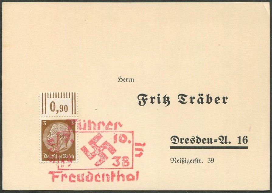 СУДЕТЫ 1938 Sudetenland Германия FREUDENTHAL (Bruntál) СГ визит фюрера оккупация Чехословакии ПК