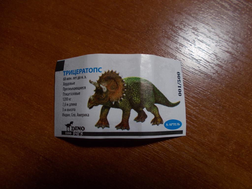 Вкладыш ZOO park Dino № 1