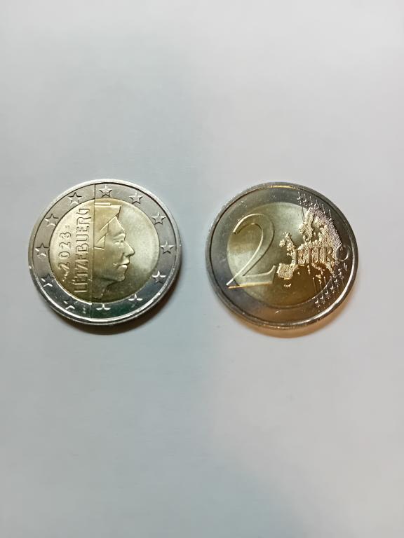 Люксембург 2 евро 2023 Регулярная (знаки монетного двора). Новинка!
