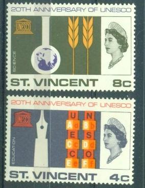 Сент Винсент 1966 г. 20 лет ЮНЕСКО негашеная**