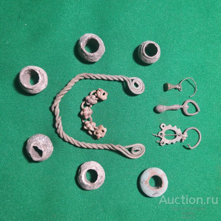 Античные серьги, браслет, бусины, оригинал, копанина