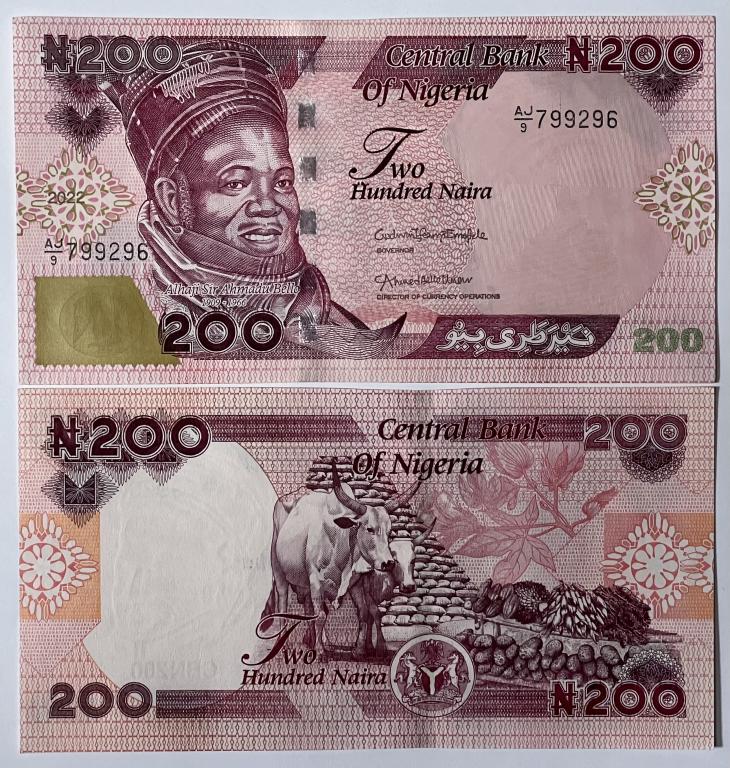Нигерия 200 найра 2022 год Пресс UNC