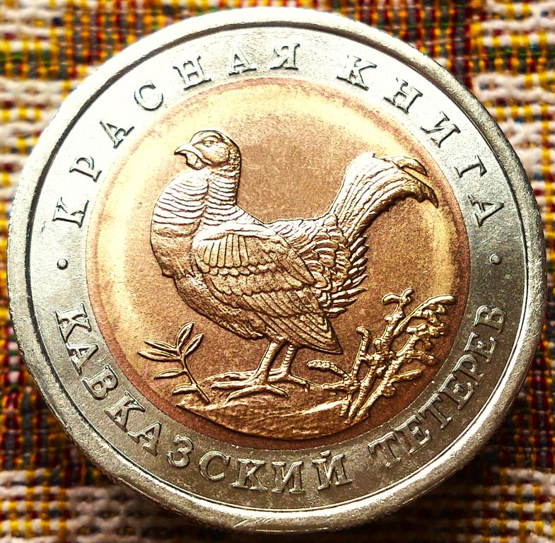 50  РУБЛЕЙ  1993 г.  ТЕТЕРЕВ .  КРАСНАЯ КНИГА .  UNC .  ШТЕМПЕЛЬНЫЙ БЛЕСК .  ОРИГИНАЛ . № 35