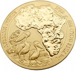 Руанда. 100 франков 2022 г. Золото 31.11 гр 0.999 1,0 oz. Пеликан Китоглав! ТИРАЖ 100 ЭКЗ!