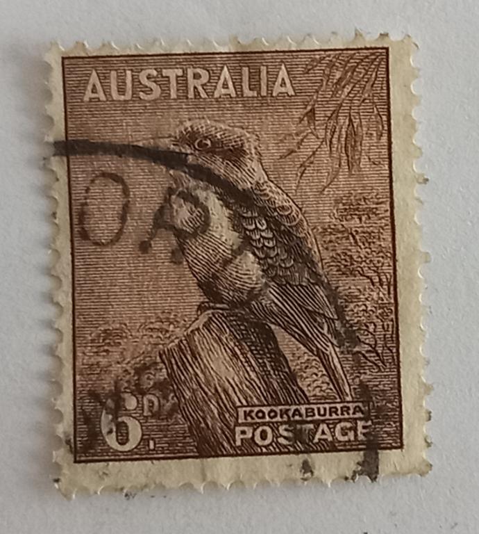Австралия 1937 год Фауна Птицы Кукабарра Гаш