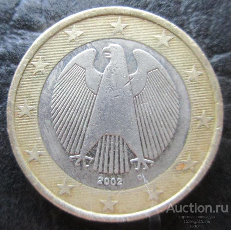 Германия 1 евро 2002 D Федеральный орел
