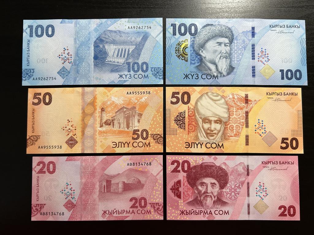 Киргизия 20, 50, 100 сом 2023
