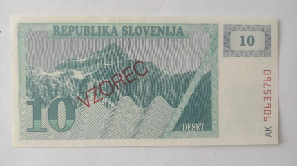 Словения 10 толар 1990 Образец UNC
