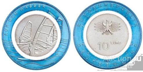 Германия 10 евро, 2021 В полете - На воде