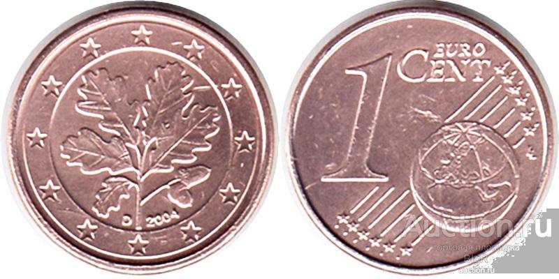 Германия, 1 евроцент 2004 года, D