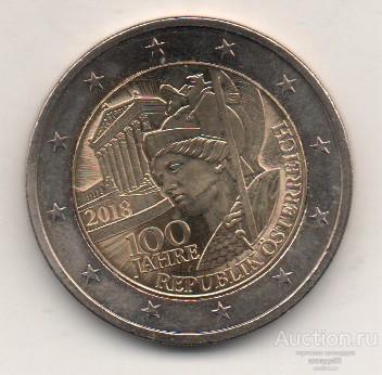 Австрия 2 евро 100 лет Республике 2018г. 25_12_13