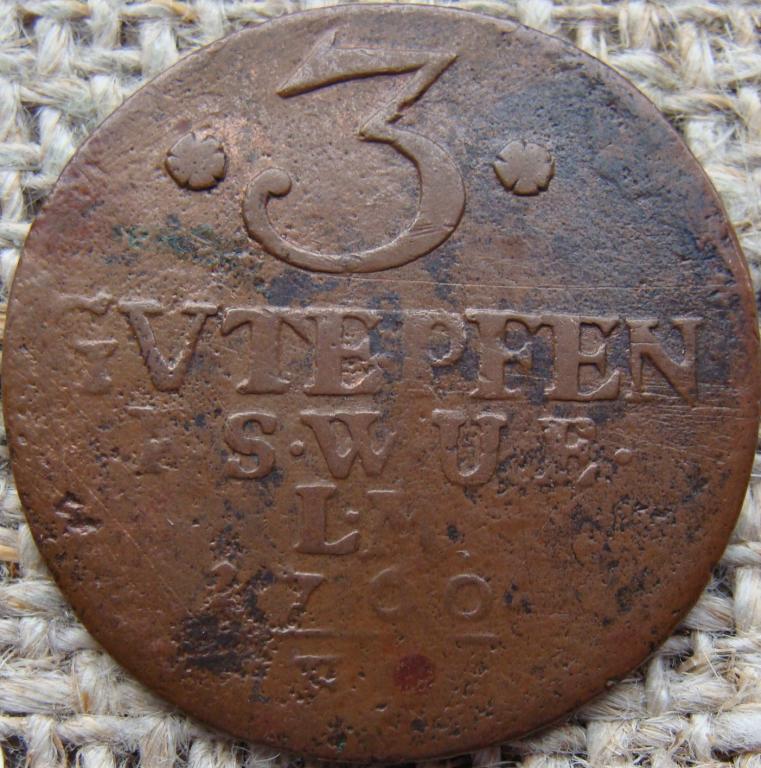 Саксен-Веймар-Эйзенах герцогство 3 пфеннига 1760 год (FS)