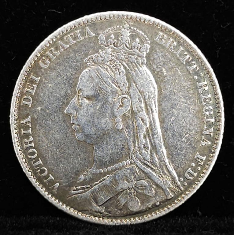 Англия. Виктория. 1 шиллинг 1889 XF