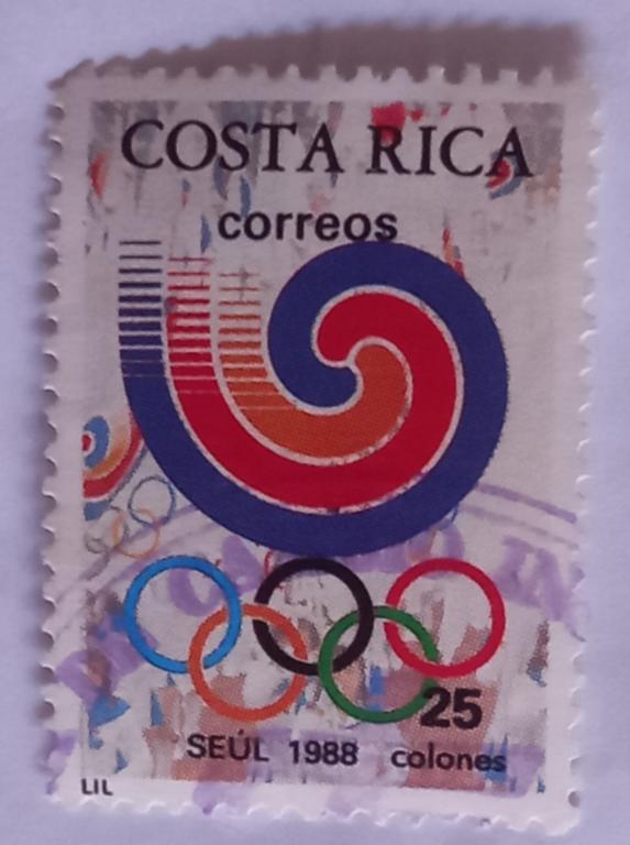 Коста - Рика 1988 год  Эмблема игр  Летние Олимпийские игры 1988 года – Сеул Гаш