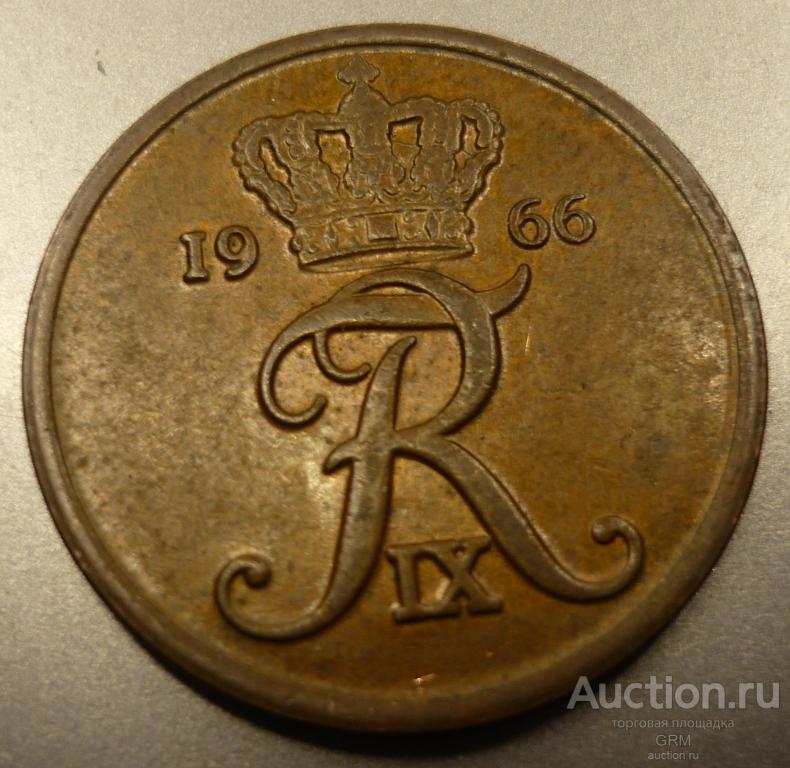 Дания 5 эре 1966 год Король Фредерик IX