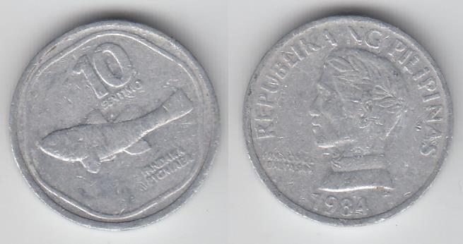 Филиппины 10 сентимо 1984 Pygmaea Z