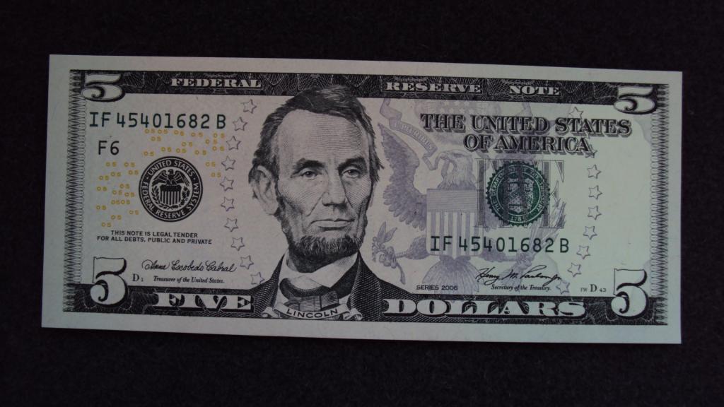 США $5 пять долларов 2006 District F6 - Atlanta UNC из пачки (a-150)