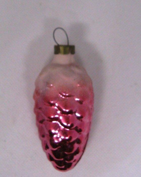 Игрушка ёлочная шишка розовая винтаж СССР (36)