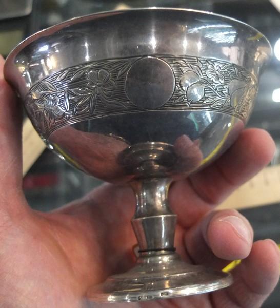 серебряная чаша для мороженого, серебро 800 проба, Европа