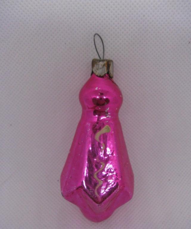 Игрушка ёлочная розовая винтаж СССР (85)
