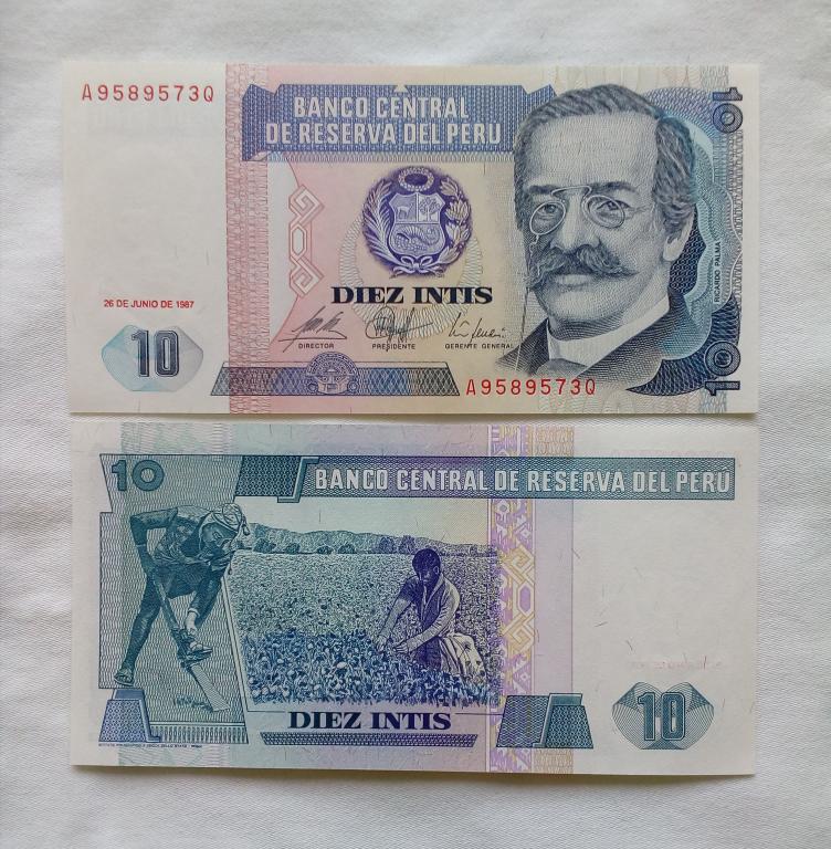 Перу 10 инти 1987 год пресс unc