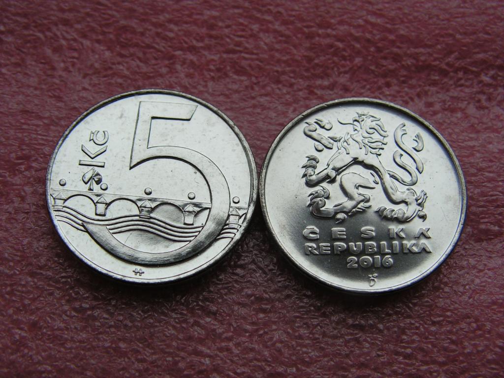 Чехия 5 крон 2016 unc