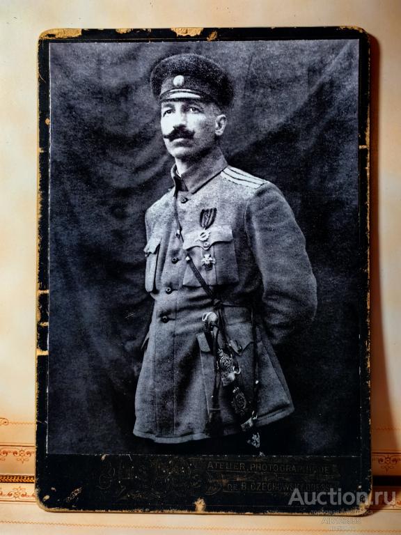фотокарточка офицер РИА на оригинальном паспарту фотограф Василий Григорьевич Чеховской Одесса