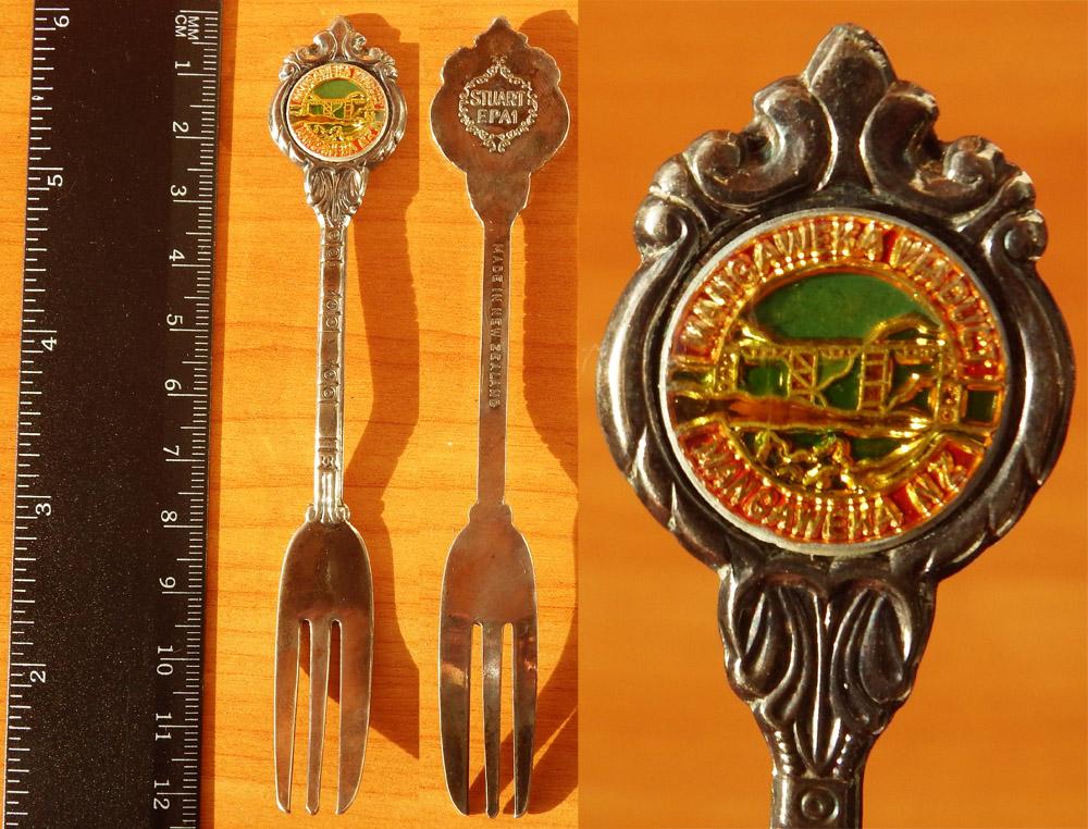 Сувенирная коллекционная вилка Виадук Мангавека Новая Зеландия