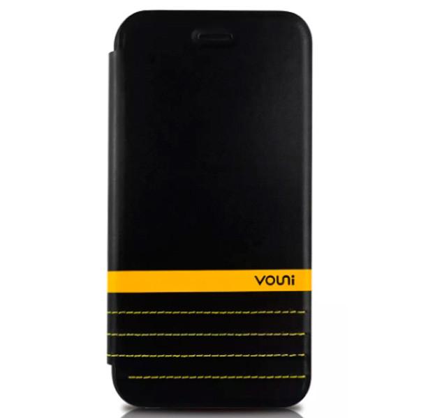 Кожаный чехол книжка Vouni для iPhone 6 / 6S (черный)