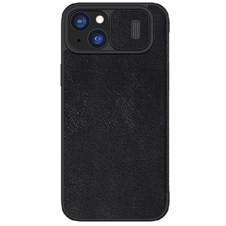 Кожаный чехол книжка Nillkin QIN Pro для iPhone 15 Plus, Black