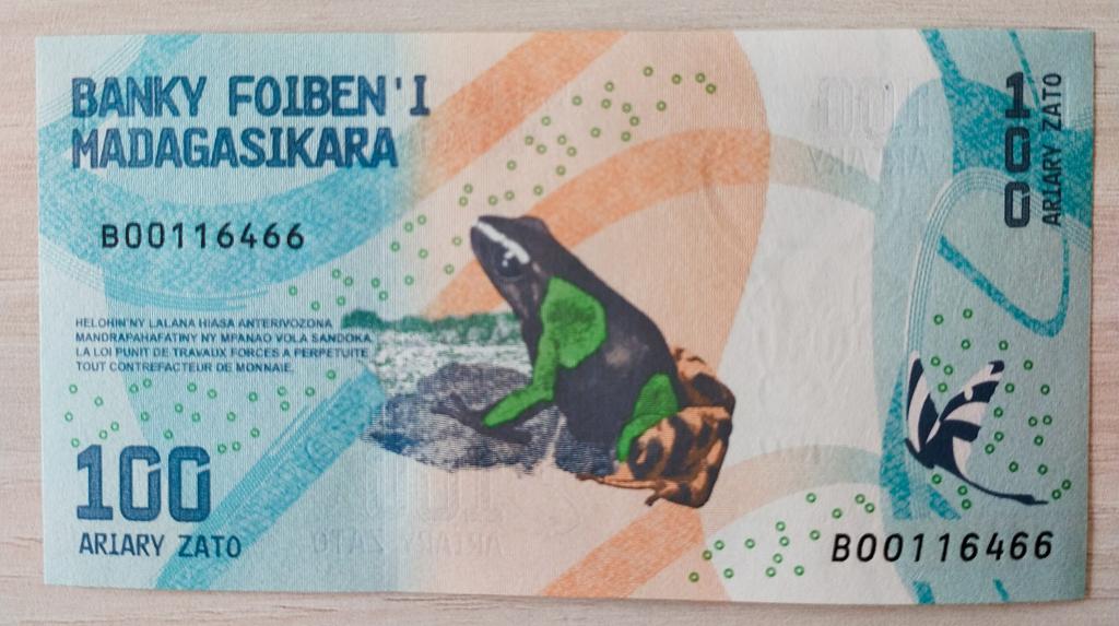 Банкнота Мадагаскар 100 ариари 2017 год  UNC