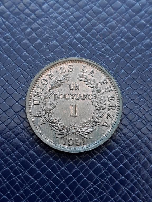 Боливия 1 боливиано 1951 КМ 184