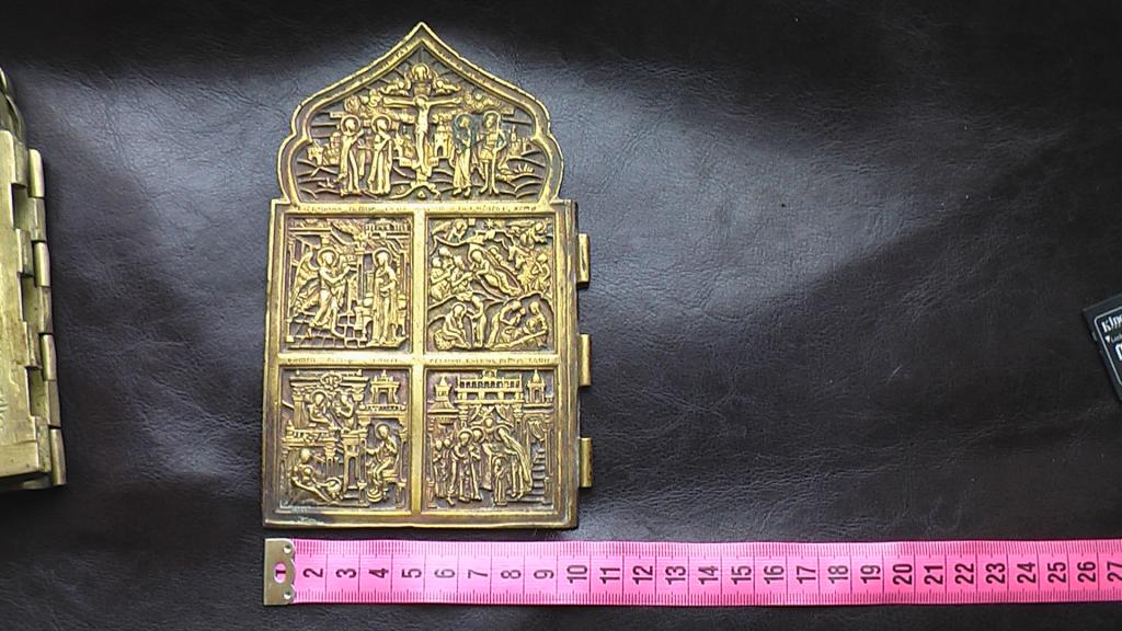 Складень створка Икона литая  медь, бронза   18-19 век