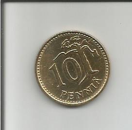 Финляндия  10  пенни  1981  года  UNC