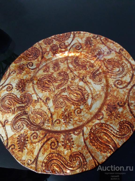 Винтаж Декоративное сервировочное блюдо I.V. V. Italy hand made and painted