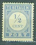 Нидерланды 1934 г.  служебная (порто) марка ПФ 13,5 негашеная* (клей, наклейка)