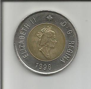 Канада  2   доллара  1996  года  UNC.