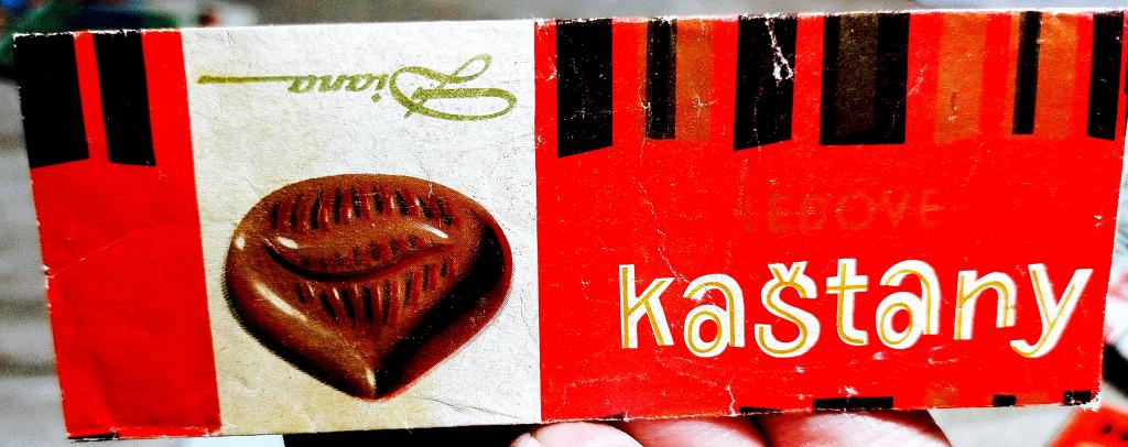 Обертка Фантик Этикетка Шоколад/батончик КАШТАНЫ    Чехословакия из СССР   ( 13 )