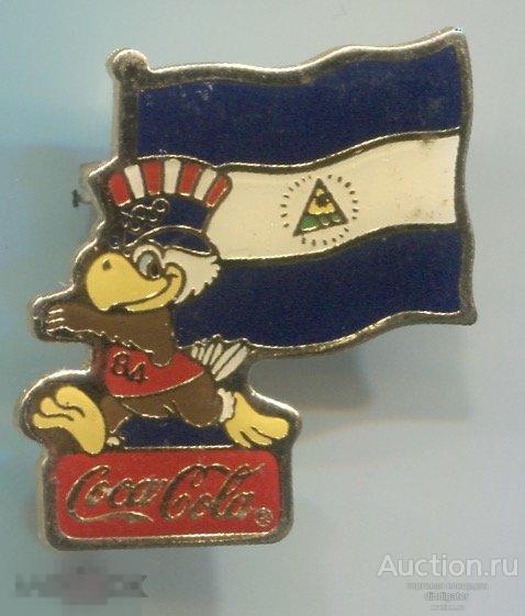 Олимпиада Лос Анжелес 1984 Coca-Cola талисман Сем с флагом Никарагуа 