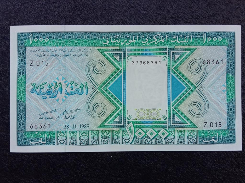 Мавритания 1000 угия 1989г.    UNC      Р.7А