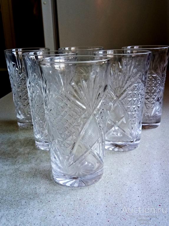 Стаканы для сока воды советский хрусталь СССР в отличном состоянии 6шт