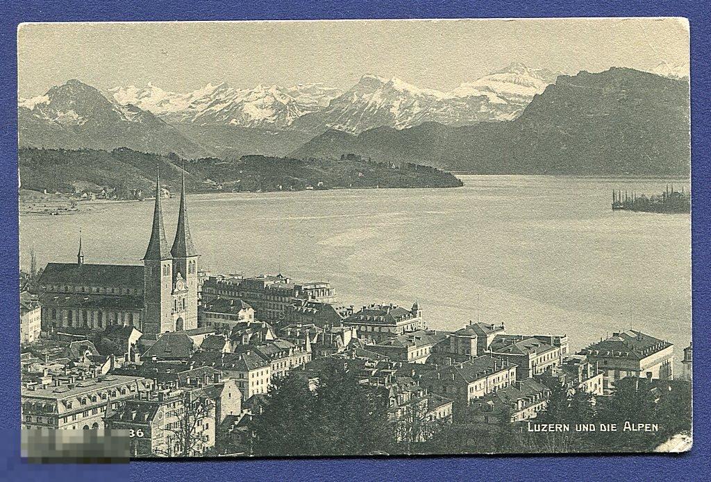 ОТКРЫТКА *ЛУЦЕРН И АЛЬПЫ* 1899 Г.  ГЕРМАНИЯ, ЗАМОК, ЧИСТАЯ 