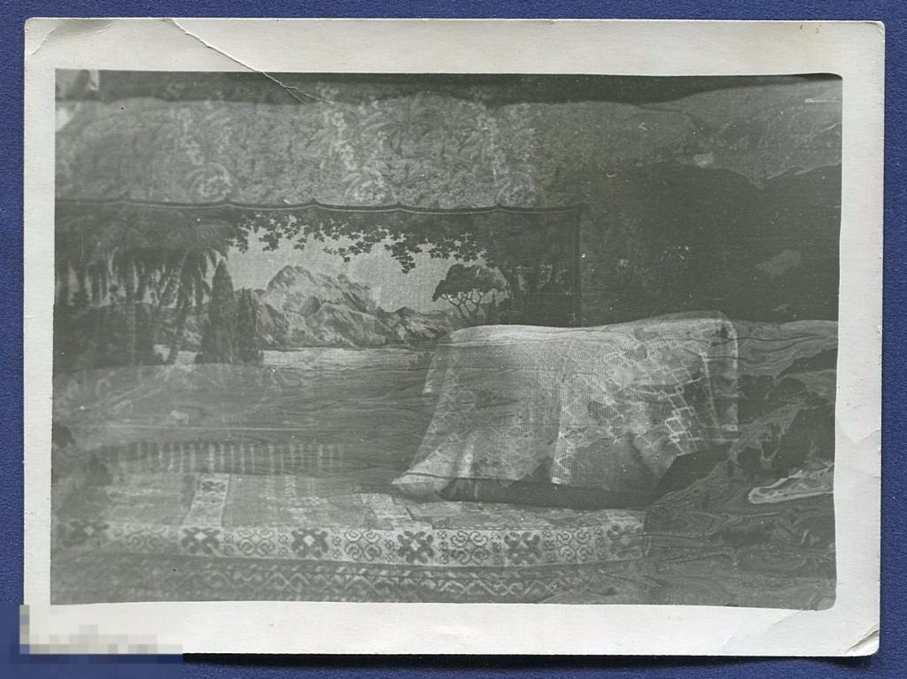 ФОТО *КРОВАТЬ, ПОДУШКИ, ПОКРЫВАЛО, КОВРИК НА СТЕНЕ, НАКИДКА* ДЕРЕВЕНСКИЙ СОВЕТСКИЙ БЫТ, ЛЮБИТЕЛЬСКОЕ 