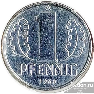 Германия, ГДР, 1 пфенниг 1960 года, А