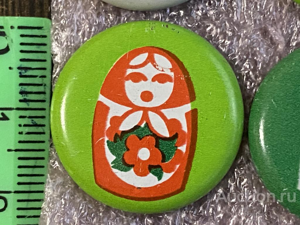 Знак Значок  СССР,  МАТРЕШКА. РУССКИЙ СУВЕНИР. КРУГЛЫЙ. РЕДЧАЙШИЙ RRR