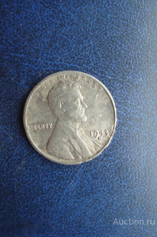 1 цент 1943 S год США one cent Линкольн оригинал РЕДКИЙ СТАЛЬ ! 