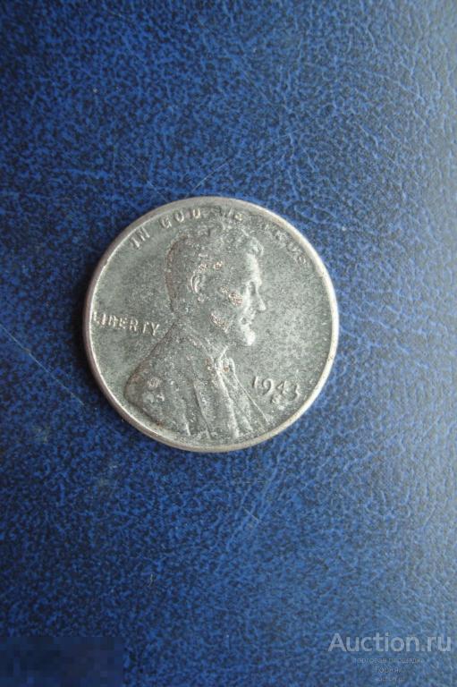 1 цент 1943 S год США one cent Линкольн оригинал РЕДКИЙ СТАЛЬ ! 