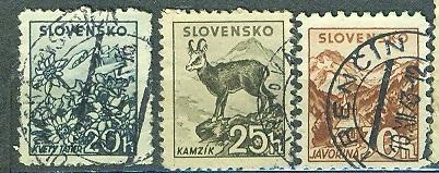 Словакия 1942 г. стандарт Флора. Фауна. Горы гашеная