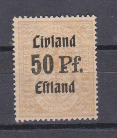 1917г. Оккупированные территории Лифляндской и Эстляндской губерний. 50 пф. "Livland Estland."
