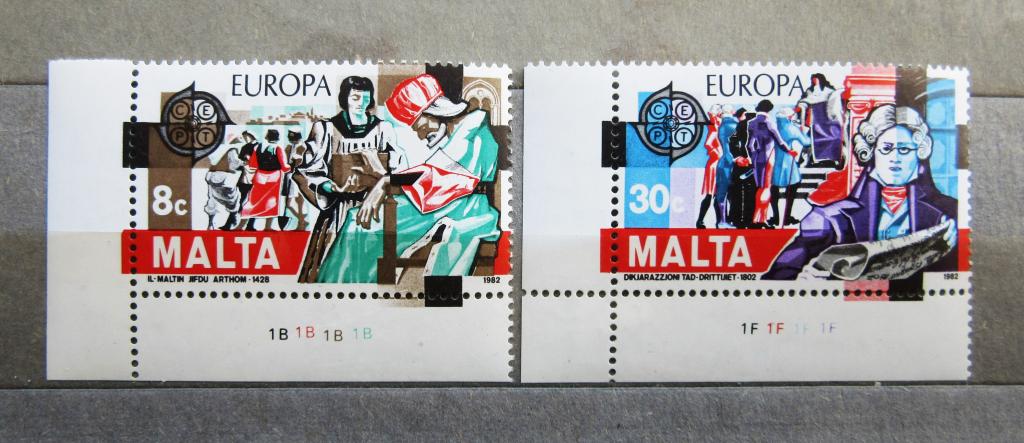 Мальта 1982 г. Европа-СЕРТ История 2м. полн. серия поля, углы.**MNH